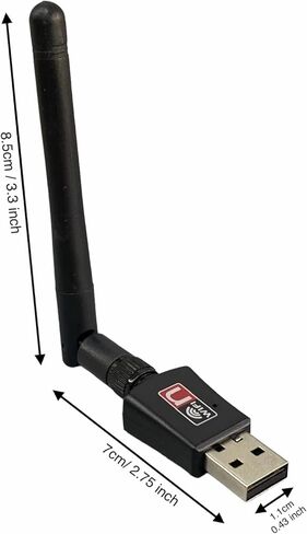 محول واي فاي USB ثنائي النطاق AC600 ميجابت في الثانية للكمبيوتر المكتبي 2.4/5 جيجا هرتز، محول واي فاي لسطح المكتب والكمبيوتر المحمول دونجل شبكة استقبال لاسلكية مع هوائي، متوافق مع Windows11.10/8/7/XP/VISTA، MAC، LINUX in Saudi Arabia