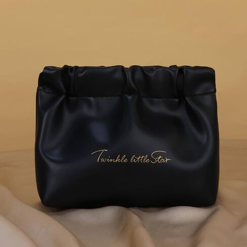 Pocket Makeup Bag Coin Purse Pink Thickened PU Leather Small Pouch for Purse Mini Portable Travel Toiletry Bag for Women Automatic Closing Cosmetic Pouch Lipstick Card Headphone Storage Accessories in Saudi Arabia