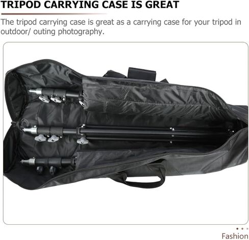 Outdoor Tripod Carry Bag with Shoulder Strap, Thick Oxford Cloth Photography Equipment Storage Case, Black 120cm Length X 18cm Diameter, Suitable for Lighting and Camera in Saudi Arabia