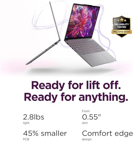 Lenovo Slim 7i Aura Edition Laptop with Intel Core Ultra 5 226V Processor, 14" Touchscreen OLED 400nits Display, 16 GB LPDDR5X-8533MT/s Memory, 1TB Storage, Wi-Fi 7, 5MP RGB+IR Cam, and Win 11 Pro in Kuwait