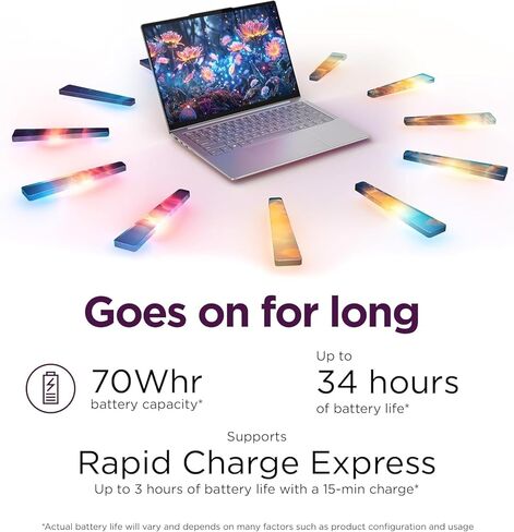 Lenovo Slim 7i Aura Edition Laptop with Intel Core Ultra 5 226V Processor, 14" Touchscreen OLED 400nits Display, 16 GB LPDDR5X-8533MT/s Memory, 1TB Storage, Wi-Fi 7, 5MP RGB+IR Cam, and Win 11 Pro in Kuwait