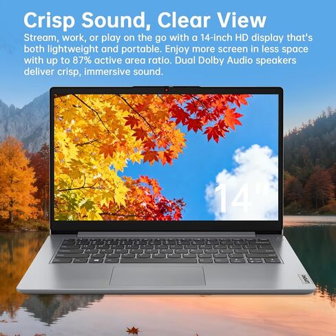 Lenovo IdeaPad 1 1i 14 inch Student Laptop with 1-Year Microsoft 365, Intel Dual Core Processor, 8GB RAM, 512GB SSD + 128GB eMMC, SD Card Reader, Privacy Camera, Long Battery Life, Windows 11 Home in Kuwait