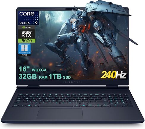 كمبيوتر محمول Dell Alienware 16X Aurora Gaming AI مقاس 16 بوصة WQXGA 240 هرتز (100% DCI-P3) Intel 24-core Ultra 9 275HX 64 جيجابايت ذاكرة الوصول العشوائي 2 تيرابايت SSD GeForce RTX 5070 (ما يصل إلى 798 AI Tops) Thunderbolt Win11Pro مع مساعد الطيار in Kuwait