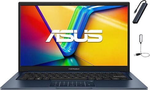 كمبيوتر محمول ASUS Vivobook مقاس 14 بوصة FHD للأعمال، معالج Intel Core i3-1315U، ذاكرة الوصول العشوائي 16 جيجابايت، 512 جيجابايت SSD، Windows 11 Home، Intel UHD Graphics، Wi-Fi، بلوتوث، أزرق هادئ مع ملحقات HEX in Saudi Arabia