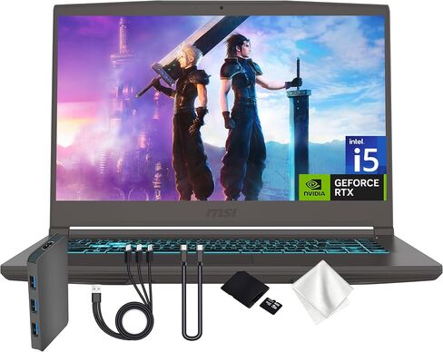 كمبيوتر محمول للألعاب msi Thin 15 مقاس 15.6 بوصة FHD 144 هرتز، NVIDIA GeForce RTX 4050، Intel Core i5-13420H، ذاكرة وصول عشوائي 16 جيجابايت، تخزين 1.5 تيرابايت (512 جيجابايت PCIe SSD وقاعدة إرساء 1 تيرابايت)، لوحة مفاتيح بإضاءة خلفية، HDMI، كاميرا ويب، Wi in Kuwait