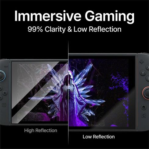 COKER [2 PACK Ultra Clear Gaming Screen Protector for Nintendo Switch 2 Anti-Scratch, Anti-Fingerprint, Anti-Glare, Touch Sensitive, PET Film, Blue Light Block, Easy Install in Saudi Arabia