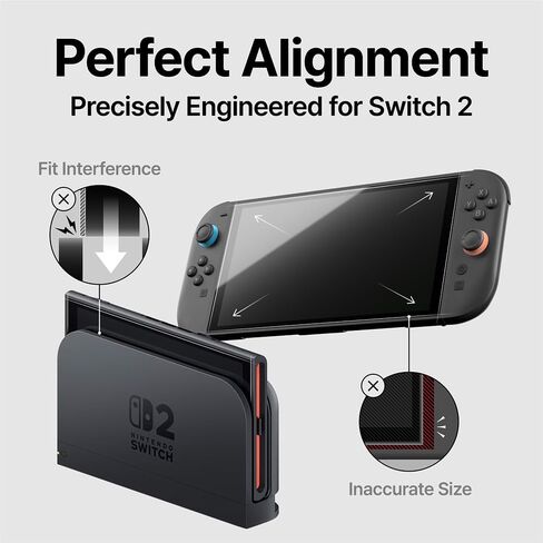 COKER [2 PACK Ultra Clear Gaming Screen Protector for Nintendo Switch 2 Anti-Scratch, Anti-Fingerprint, Anti-Glare, Touch Sensitive, PET Film, Blue Light Block, Easy Install in Saudi Arabia