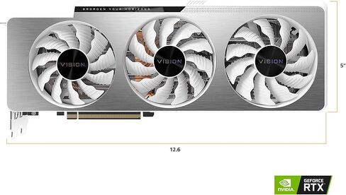بطاقة رسومات GIGABYTE GeForce RTX 3090 Vision OC 24G، 3X WINDFORCE Fans، 24GB 384-bit GDDR6X، بطاقة فيديو GV-N3090VISION OC-24GD in Kuwait