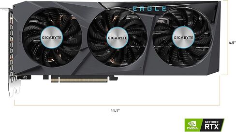 بطاقة رسومات GIGABYTE GeForce RTX 3070 Eagle OC 8G (REV2.0)، 3X WINDFORCE Fans، LHR، 8GB 256-bit GDDR6، GV-N3070EAGLE OC-8GD REV2.0 بطاقة فيديو (متجددة) in Kuwait
