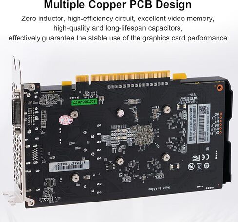 بطاقة رسومات Docooler GTX 1650 سعة 4 جيجابايت 128 بت GDDR5 ومروحة تبريد مزدوجة ورسومات كمبيوتر منخفضة الطاقة لوحدة معالجة الرسومات لألعاب العمل وتحرير الفيديو ومنافذ متعددة in Kuwait