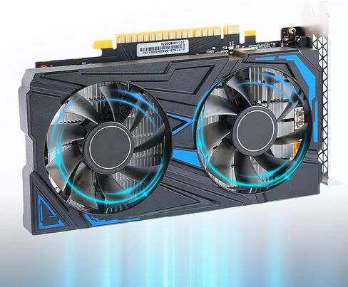 بطاقة رسومات Docooler GTX 1650 سعة 4 جيجابايت 128 بت GDDR5 ومروحة تبريد مزدوجة ورسومات كمبيوتر منخفضة الطاقة لوحدة معالجة الرسومات لألعاب العمل وتحرير الفيديو ومنافذ متعددة in Kuwait