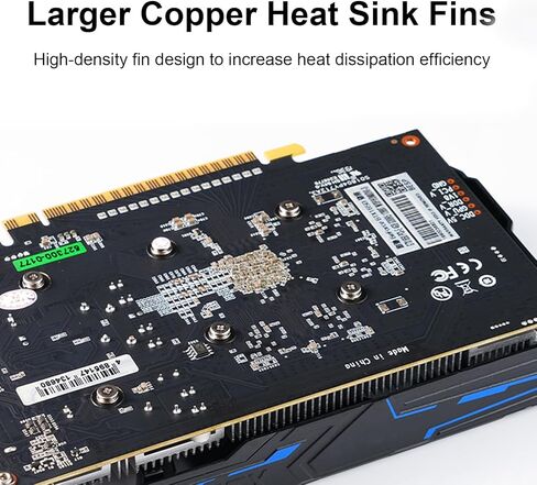 بطاقة رسومات Docooler GTX 1650 سعة 4 جيجابايت 128 بت GDDR5 ومروحة تبريد مزدوجة ورسومات كمبيوتر منخفضة الطاقة لوحدة معالجة الرسومات لألعاب العمل وتحرير الفيديو ومنافذ متعددة in Kuwait