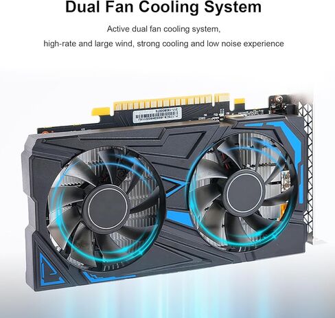 بطاقة رسومات Docooler GTX 1650 سعة 4 جيجابايت 128 بت GDDR5 ومروحة تبريد مزدوجة ورسومات كمبيوتر منخفضة الطاقة لوحدة معالجة الرسومات لألعاب العمل وتحرير الفيديو ومنافذ متعددة in Kuwait