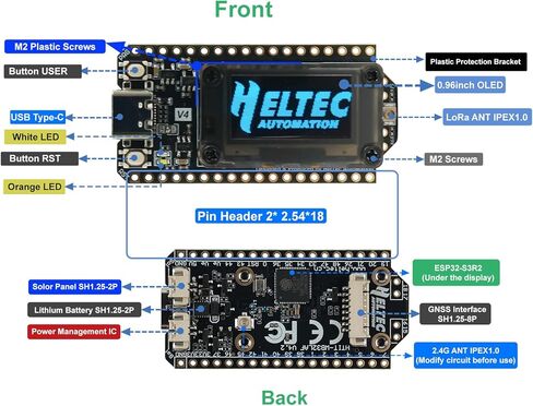 لوحة تطوير WiFi LoRa 32 V4 مع 0.96 بوصة OLED ESP32S3 WiFi & BLE وحدة SX1262 LoRa Node 28dBm 915MHz لـ Arduino Meshtastic LoRaWAN IoT in Saudi Arabia