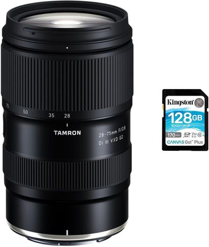 عدسة تامرون 28-75 ملم f/2.8 Di III VXD G2 (نيكون Z) مع حزمة بطاقة ذاكرة SDXC سعة 128 جيجابايت (عنصران) in Kuwait