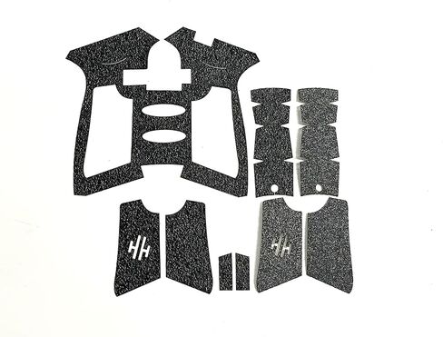 Handleitgrips Gun Grip Tape Wrap Compatible with Glock 17/22/34/35 Gen 4, Black Hybrid Textured Rubber Pistol Grip Tape with Gray Sandpaper Inserts, Gun Grip Wrap, Veteran Owned, Made in USA in Saudi Arabia