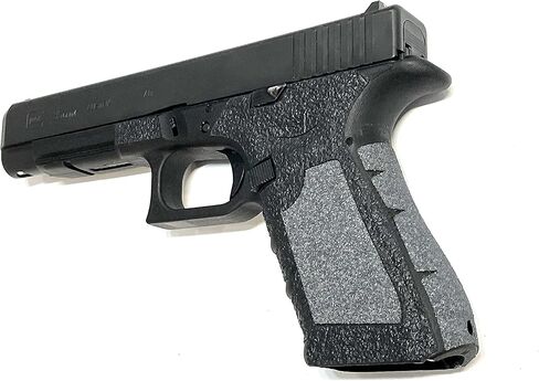 Handleitgrips Gun Grip Tape Wrap Compatible with Glock 17/22/34/35 Gen 4, Black Hybrid Textured Rubber Pistol Grip Tape with Gray Sandpaper Inserts, Gun Grip Wrap, Veteran Owned, Made in USA in Saudi Arabia