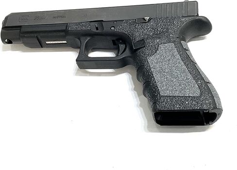 Handleitgrips Gun Grip Tape Wrap Compatible with Glock 17/22/34/35 Gen 4, Black Hybrid Textured Rubber Pistol Grip Tape with Gray Sandpaper Inserts, Gun Grip Wrap, Veteran Owned, Made in USA in Saudi Arabia