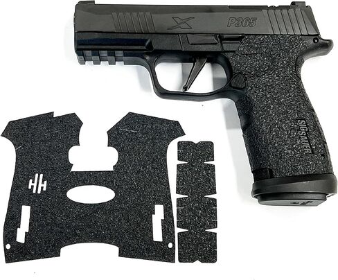 مجموعة تعزيز قبضة المسدس المطاطية المزخرفة من Handleitgrips لـ Sig Sauer P365 X-Macro TACOPS in Saudi Arabia