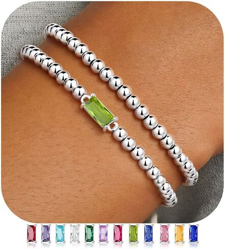 Ursteel داينتي جوهرة الميلاد سوار للنساء، مرونة 14K مطلية بالذهب سوار مطرز غير تشويه تمتد مطرز الأساور العصرية جوهرة الميلاد مجوهرات هدايا عيد ميلاد للنساء in Kuwait