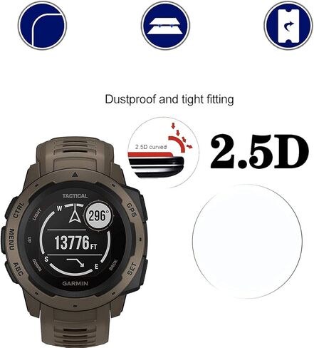Tempered Glass Screen Protector For Garmin Instinct Tactical - Anti-Scratch, Anti-Glare, Anti-Fingerprint [4 Pack] Screen Protector Compatible with Garmin Instinct Tactical in Saudi Arabia