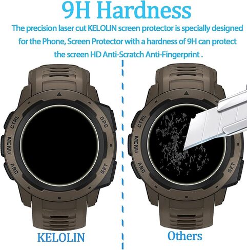 Tempered Glass Screen Protector For Garmin Instinct Tactical - Anti-Scratch, Anti-Glare, Anti-Fingerprint [4 Pack] Screen Protector Compatible with Garmin Instinct Tactical in Saudi Arabia