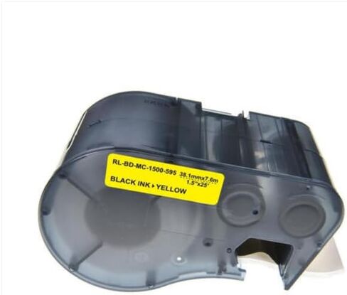 MC-1000-595-YL-BK Innovations Compatible Label Tape MC-1000-595-YL-BK Black Letters and Yellow Background for Label Tape - BMP41 - BMP51 - BMP53 Printer (1000) in Kuwait