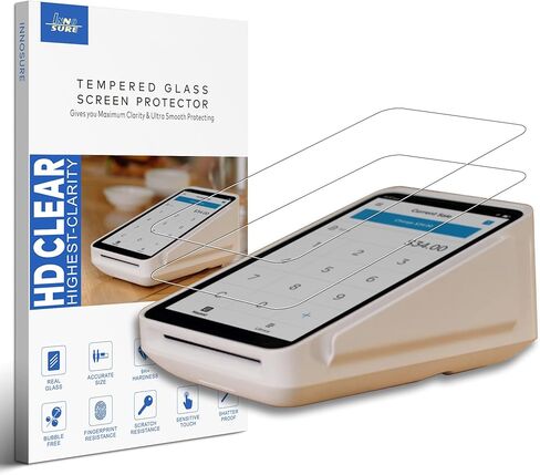 [2-PACK] Tempered Glass Screen Protector Designed for Square Handheld Portable POS Device 6.2" Touchscreen Anti Scratch/Fingerprint (HD Clear) in Saudi Arabia