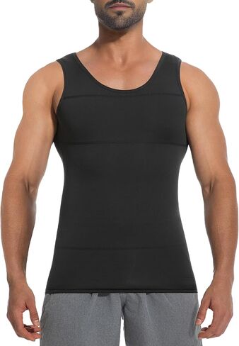 Men Compression Shirts, Slimming Body Shaper Vest, Gynecomastia Shapewear, Tummy Control Tank Top, Back Support in Saudi Arabia