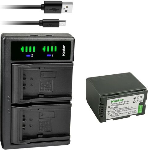 Kastar CGR-D28 LTD2 استبدال شاحن بطارية USB لباناسونيك CGR-D16SE/1B، CGR-D220، CGR-D220A/1B، CGR-D220E/1B، CGA-D28، CGA-D28A/1B، CGA-D28R، CGA-D28S، CGA-D28SE/1B، DE-A20، AG-B23P in Kuwait