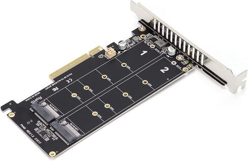 بطاقة محول M.2 Dual NVMe SSD لبطاقة توسيع قارئ محرك الأقراص الصلبة PCIE X8 لتحسين أداء الألعاب وكفاءة العمل، تدعم PCIE 3.0، 4.0 - المصممين ومحرري الفيديو in Kuwait