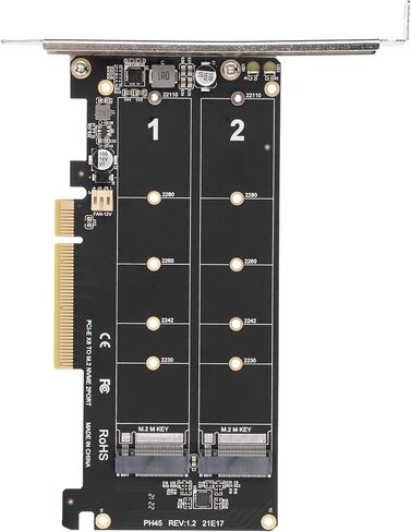 بطاقة محول M.2 Dual NVMe SSD لبطاقة توسيع قارئ محرك الأقراص الصلبة PCIE X8 لتحسين أداء الألعاب وكفاءة العمل، تدعم PCIE 3.0، 4.0 - المصممين ومحرري الفيديو in Kuwait