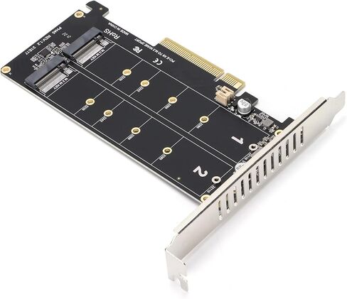 بطاقة محول M.2 Dual NVMe SSD لبطاقة توسيع قارئ محرك الأقراص الصلبة PCIE X8 لتحسين أداء الألعاب وكفاءة العمل، تدعم PCIE 3.0، 4.0 - المصممين ومحرري الفيديو in Kuwait