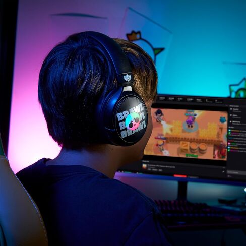 SUBSONIC - سماعة رأس لاسلكية للألعاب Brawl Stars مزودة بإضاءة LED وميكروفون قابل للفصل. سماعة ألعاب مرخصة رسميًا، متوافقة مع وحدات التحكم وأجهزة الكمبيوتر الشخصية والأجهزة اللوحية والهواتف الذكية - أسود in Kuwait