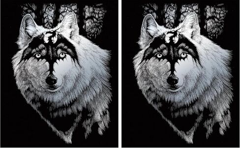 Royal Brush Silver Foil Engraving Art Kit, 8 by 10-Inch, Dragon Wolf, Black (Pack of 2) in Saudi Arabia