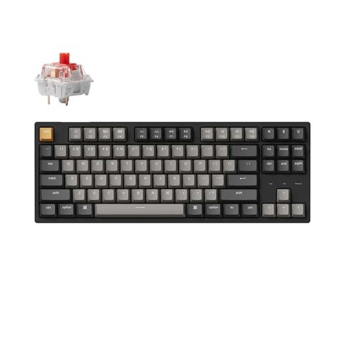 Keychron C1 Pro Wired Mechanical Keyboard TKL Layout, QMK Programmable RGB Backlit with Hot-swappable K Pro Silent Red Switch, OEM Profile Double-Shot PBT Keycaps Compatible for Mac Windows Linux in Saudi Arabia