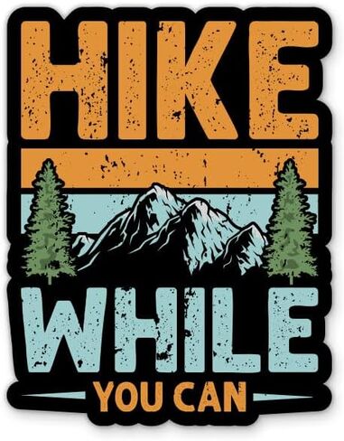 ملصقات Hike while You Can - عبوتان - فينيل مقاوم للماء للسيارة، والهاتف، وزجاجة المياه، والكمبيوتر المحمول - ملصقات فكاهية مضحكة للمشي لمسافات طويلة (عبوتان) in Kuwait