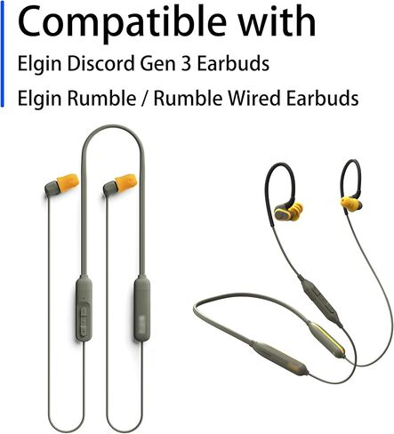 Replacement Triple Flange Ear Tips for Elgin Discord Gen 3 / Rumble/Rumble Wired, Soft Silicone Ear Tips, 12 Pairs (Yellow, Large) in Saudi Arabia