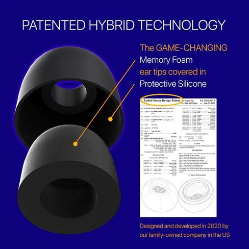 أطراف أذن عالمية من إسفنج الذاكرة AirFoams Pro مع درع من السيليكون - أطراف سماعات أذن بديلة حاصلة على براءة اختراع لأجهزة Sony WF-1000XM3،4,5، Beats Fit Pro، Galaxy Buds2 Pro، Jabra والمزيد (3 أحجام متضمنة - S/M/L) in Kuwait