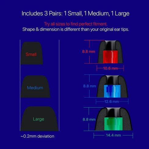 أطراف أذن عالمية من إسفنج الذاكرة AirFoams Pro مع درع من السيليكون - أطراف سماعات أذن بديلة حاصلة على براءة اختراع لأجهزة Sony WF-1000XM3،4,5، Beats Fit Pro، Galaxy Buds2 Pro، Jabra والمزيد (3 أحجام متضمنة - S/M/L) in Kuwait