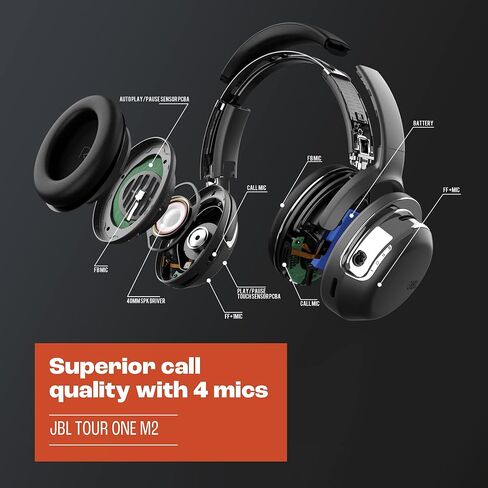 JBL Tour One M2 - سماعات رأس لاسلكية فوق الأذن بخاصية إلغاء الضوضاء (أسود)، متوسطة (متجددة) in Kuwait