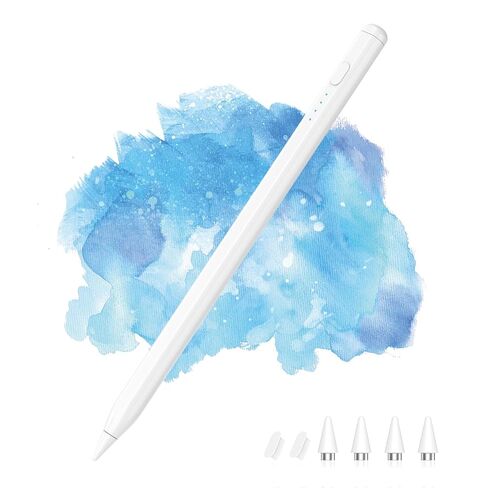 MoKo Stylus Pen for Android Touchscreen, Tablet Pen for Samsung Galaxy Tab A9+/Xiaomi/Huawei/Vivo and Other Android Smartphone & Tablet, Rechargeable Universal Active Fine Point Stylus, White in Saudi Arabia
