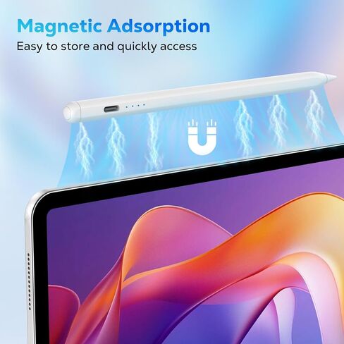 MoKo Stylus Pen for Android Touchscreen, Tablet Pen for Samsung Galaxy Tab A9+/Xiaomi/Huawei/Vivo and Other Android Smartphone & Tablet, Rechargeable Universal Active Fine Point Stylus, White in Saudi Arabia