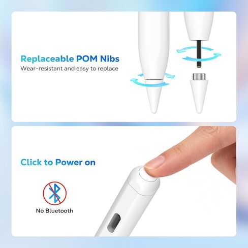MoKo Stylus Pen for Android Touchscreen, Tablet Pen for Samsung Galaxy Tab A9+/Xiaomi/Huawei/Vivo and Other Android Smartphone & Tablet, Rechargeable Universal Active Fine Point Stylus, White in Saudi Arabia