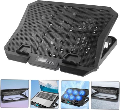 Laptop Cooling Pad with Quiet Fan 15.6 Inch Adjustable Speed Cooler Stand for Laptops, Portable Cooling Base for Office and Home Use in Saudi Arabia