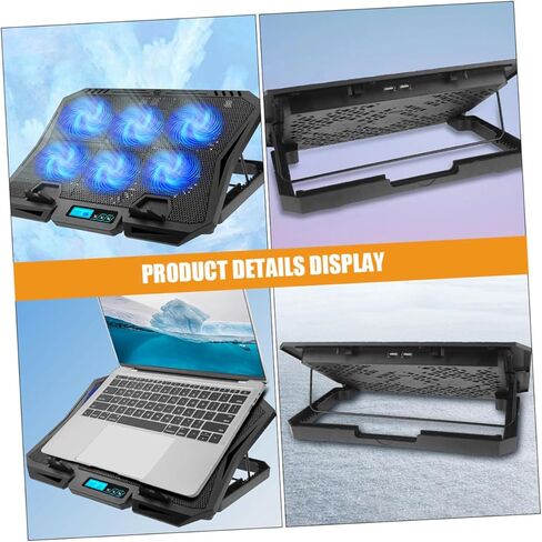 Laptop Cooling Pad 15.6-inch with 6 Quiet Fans Adjustable Speed Blue LED Laptop Cooler Stand for Gaming and Office Use in Saudi Arabia
