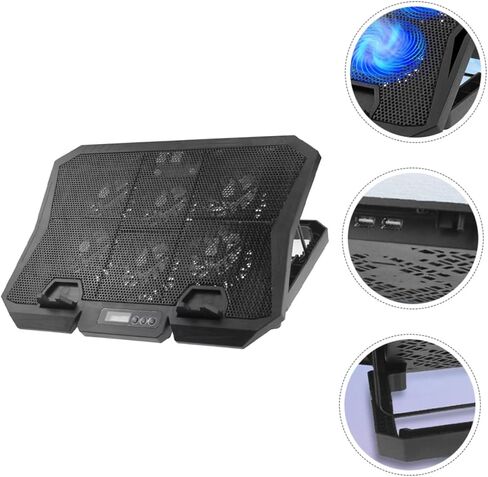 Laptop Cooling Pad 15.6-inch with 6 Quiet Fans Adjustable Speed Blue LED Laptop Cooler Stand for Gaming and Office Use in Saudi Arabia