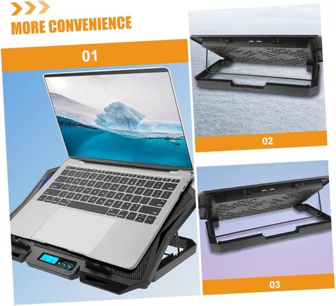 Laptop Cooling Pad 15.6-inch with 6 Quiet Fans Adjustable Speed Blue LED Laptop Cooler Stand for Gaming and Office Use in Saudi Arabia