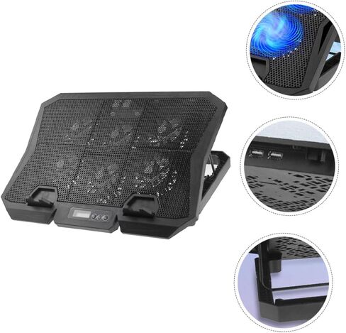 Laptop Cooling Pad 15.6-inch with 6 Fans Adjustable Speed Quiet Cooling Stand for Gaming and Office Use Blue Light USB Powered for Laptops in Saudi Arabia