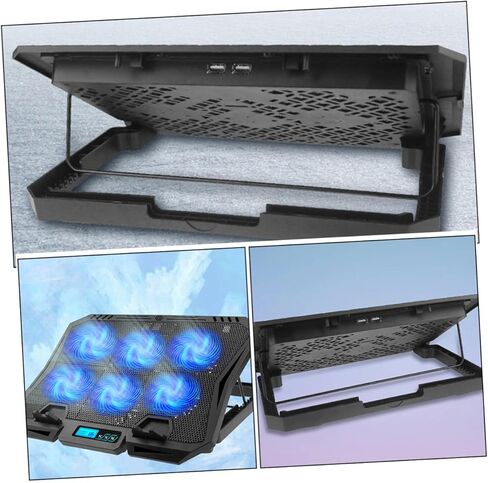 Laptop Cooling Pad 15.6-inch with 6 Fans Adjustable Speed Quiet Cooling Stand for Gaming and Office Use Blue Light USB Powered for Laptops in Saudi Arabia